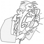 Dibujo para colorear Dibujo De Hombre Gritando Por Telefono Para Pintar Y Colorear