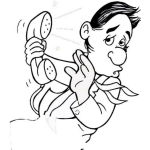 Dibujo para colorear Dibujo De Hombre Recibiendo Gritos Por Telefono Para Pintar Y Colorear