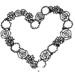 Dibujo para colorear Corazon De Flores Para Pintar Y Colorear