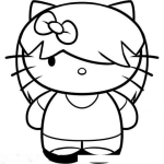Dibujo para colorear Dibujo De Hello Kitty Emo Para Pintar Y Colorear A Hellokiti Con Peinado De Emo