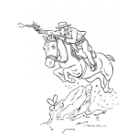 Dibujo para colorear vaquero con caballo para colorear
