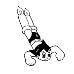 Dibujo para colorear Dibujo De Astroboy Volando Con Propulsores Para Pintar Y Colorear