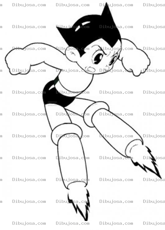 Dibujo para colorear Astroboy Flotando Para Pintar Y Colorear