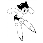 Dibujo para colorear Astroboy Flotando Para Pintar Y Colorear