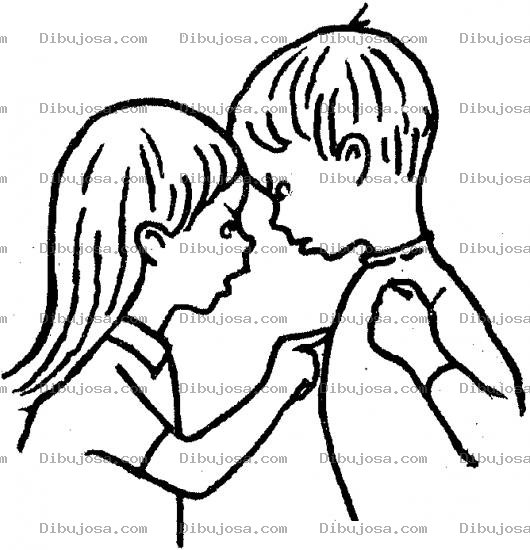 Dibujo para colorear Dibujo De Nina Y Nino Peleando Para Pintar Y Colorear