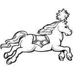 Dibujo para colorear caballo de circo para colorear