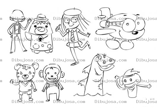 Dibujo para colorear Dibujo De Caricaturas Chinas Para Pintar Y Colorear