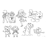 Dibujo para colorear Dibujo De Caricaturas Chinas Para Pintar Y Colorear
