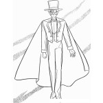 Dibujo para colorear Novio De Sailor Moon Con Tuxedo Y Capa Para Pintar Y Colorear