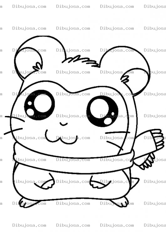 Dibujo para colorear Dibujo De Hamtaro Para Pintar Y Colorear