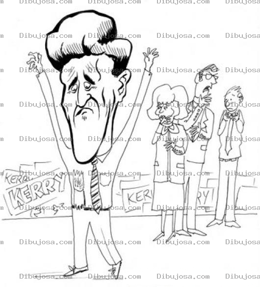 Dibujo para colorear Dibujo Del Senador John Kerry Excandidato A Presidente De Los Estados Unidos Para Pintar Y Colorear
