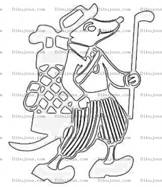 Dibujo para colorear Dibujo De Raton Golfista Para Pintar Y Colorear