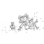 Dibujo para colorear Nina Con Perro Para Pintar Y Colorear