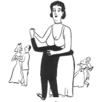 Dibujo para colorear Dibujo De Hombre Chiquito Bailando Con Mujer Pechugona Para Pintar Y Colorear