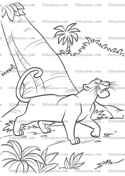 Dibujo para colorear Dibujo De Leona En La Selva Para Pintar Y Colorear
