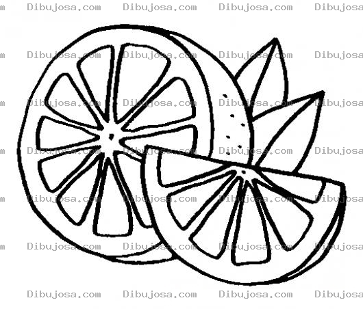 Dibujo para colorear Dibujo De Naranja Partida Para Pintar Y Colorear