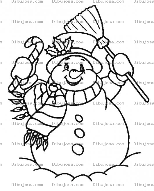 Dibujo para colorear Dibujo De Muneco De Nieve Para Pintar Y Colorear Forsty Snowman Hombre De Nieve Para Navidad