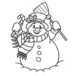 Dibujo para colorear Dibujo De Muneco De Nieve Para Pintar Y Colorear Forsty Snowman Hombre De Nieve Para Navidad