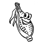 Dibujo para colorear Dibujo De Elote Feliz Para Pintar Y Colorear Mazorca De Maiz Feliz