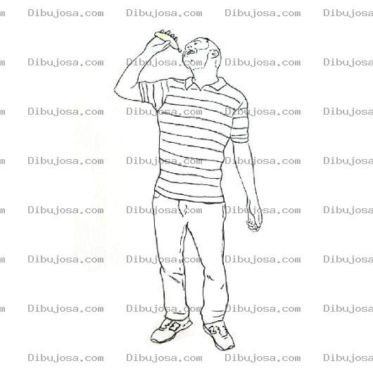 Dibujo para colorear Dibujo De Chavo Tomando Un Cuquito Con Forma De Bananito Para Pintar Y Colorear