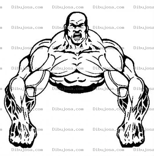 Dibujo para colorear El Mas Musculado Para Pintar Y Colorear Dibujo De Hombre Musculoso Con Pecho Trapecio Hombros Tricep Bicep Y Antebrazos Gigantes