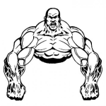 Dibujo para colorear El Mas Musculado Para Pintar Y Colorear Dibujo De Hombre Musculoso Con Pecho Trapecio Hombros Tricep Bicep Y Antebrazos Gigantes