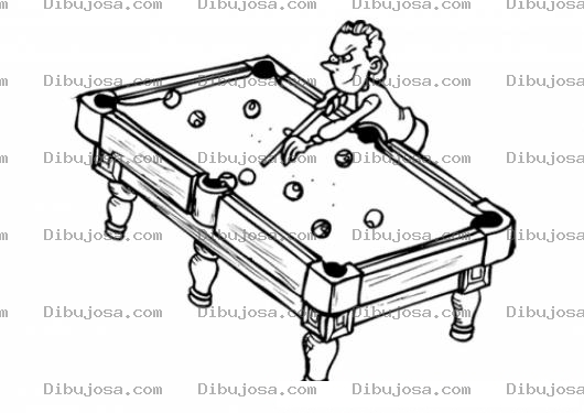 Dibujo para colorear Dibujo De Jugador De Billar Para Pintar Y Colorear Mesa De Billar
