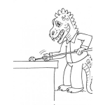 Dibujo para colorear Dibujo De Dinosaurio Jugando Billar Para Pintar Y Colorear Mesa De Villar