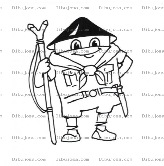 Dibujo para colorear Dibujo De Bobo Esponja Con Sombrero Chino Para Pintar Y Colorear