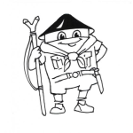 Dibujo para colorear Dibujo De Bobo Esponja Con Sombrero Chino Para Pintar Y Colorear