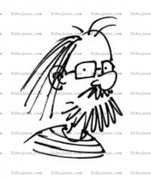Dibujo para colorear Dibujo De Preso Con Lentes Peludo Y Barbudo Para Pinta Y Colorear