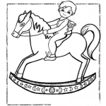 Dibujo para colorear nino montado en un caballo para colorear
