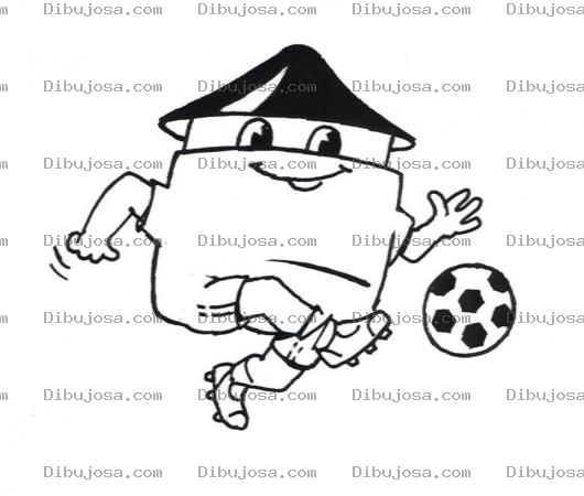 Dibujo para colorear Dibujo De Chinito Gordito Jugando Futbol Para Pintar Y Colorear