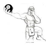 Dibujo para colorear Bola 8 De Billar Para Pintar Y Colorear Dibujo De Hombre Sosteniendo La Bola Negra Del Villar