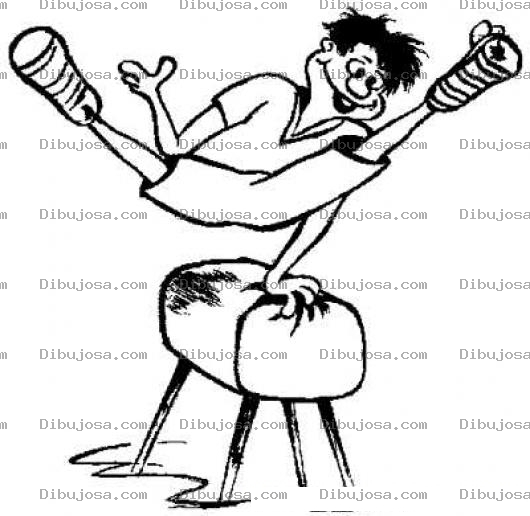 Dibujo para colorear Dibujo De Chico Gimnasta Para Pintar Y Colorear Muchacho Haciendo Ejercicios De Gimnasia