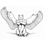 Dibujo para colorear Zorra Con Alas Para Pintar Y Colorear