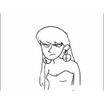 Dibujo para colorear Dibujo De Quinceanera Enojada Para Pintar Y Colorear Chica Adolescente Furiosa
