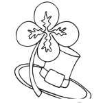 Dibujo para colorear Dibujo De Sombrero Irlandes Con Trebol De 4 Hojas Para Pintar Y Colorear