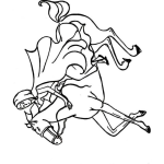 Dibujo para colorear una princesa montando un caballo