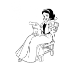 Dibujo para colorear Dibujo De Blancanieves Leyendo Una Carta De Amor Para Pintar Y Colorear