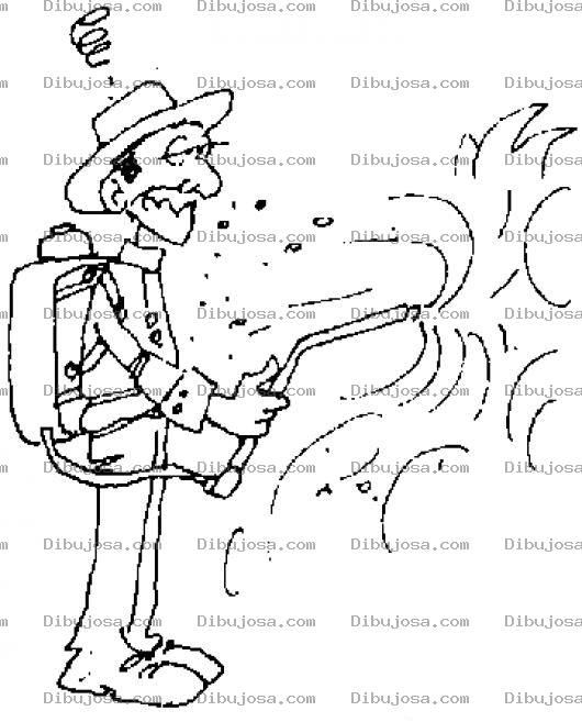 Dibujo para colorear Dibujo De Fumigador Para Pintar Y Colorear Hombre Fumigando El Ambiente