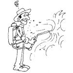 Dibujo para colorear Dibujo De Fumigador Para Pintar Y Colorear Hombre Fumigando El Ambiente