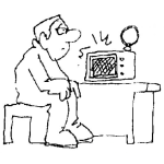 Dibujo para colorear Dibujo De Hombre Escuchando Noticias En La Radio Para Pintar Y Colorear