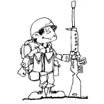 Dibujo para colorear Dibujo De Soldado Con Fusil Galil Para Pintar Y Colorear