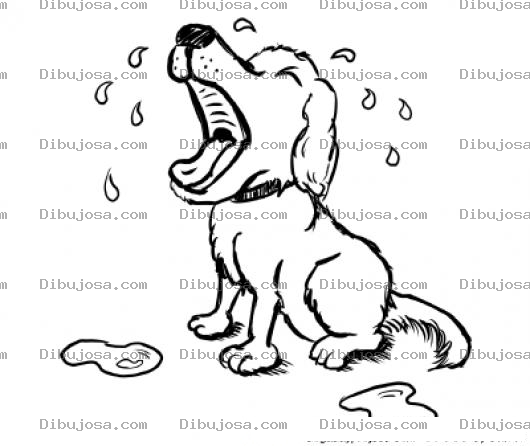Dibujo para colorear Perro Llorando Para Pintar Y Colorear Perro Aullando Y Derramando Lagrimas
