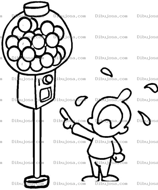 Dibujo para colorear Dibujo De Nino Llorando Por Un Chicle En Maquina De Chicles Para Pintar Y Colorear
