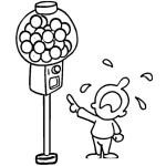 Dibujo para colorear Dibujo De Nino Llorando Por Un Chicle En Maquina De Chicles Para Pintar Y Colorear