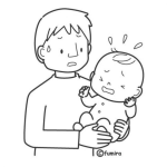 Dibujo para colorear Dibujo De Papa Con Bebeb Llorando Para Pintar Y Colorear