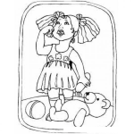 Dibujo para colorear Dibujo De Nina Llorando Porque Se Le Rompio El Brazo A Su Osito De Peluche Para Pintar Y Colorear