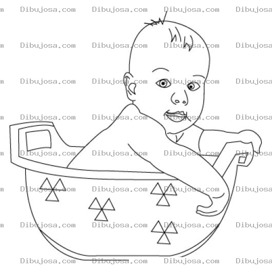 Dibujo para colorear Dibujo De Bebe En Banera Para Pintar Y Colorear Bebe Tomando El Bano En Una Tina